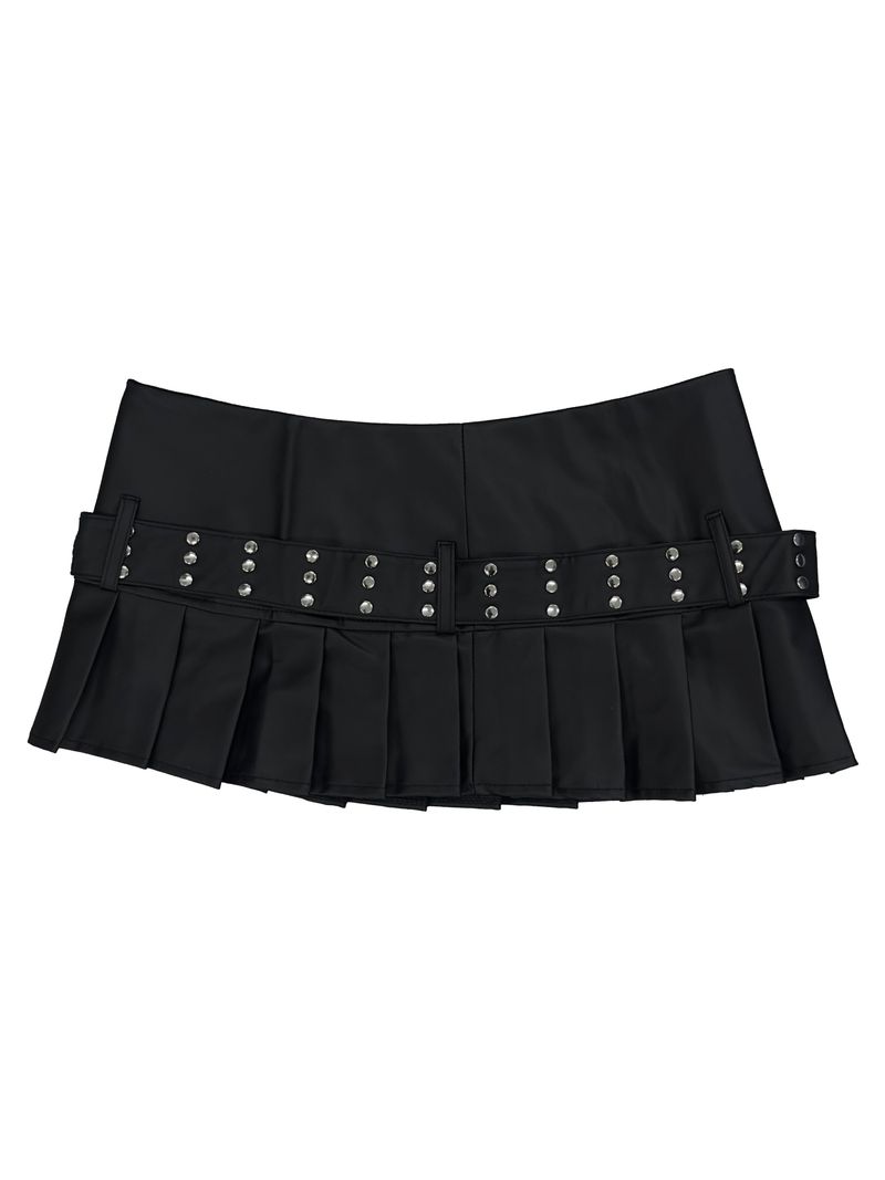 chic layered pleated leather skirt