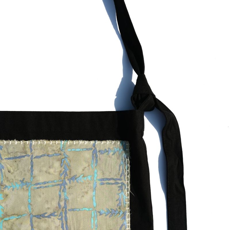 [Patchwork Canvas Bag] Reef Check - Sand