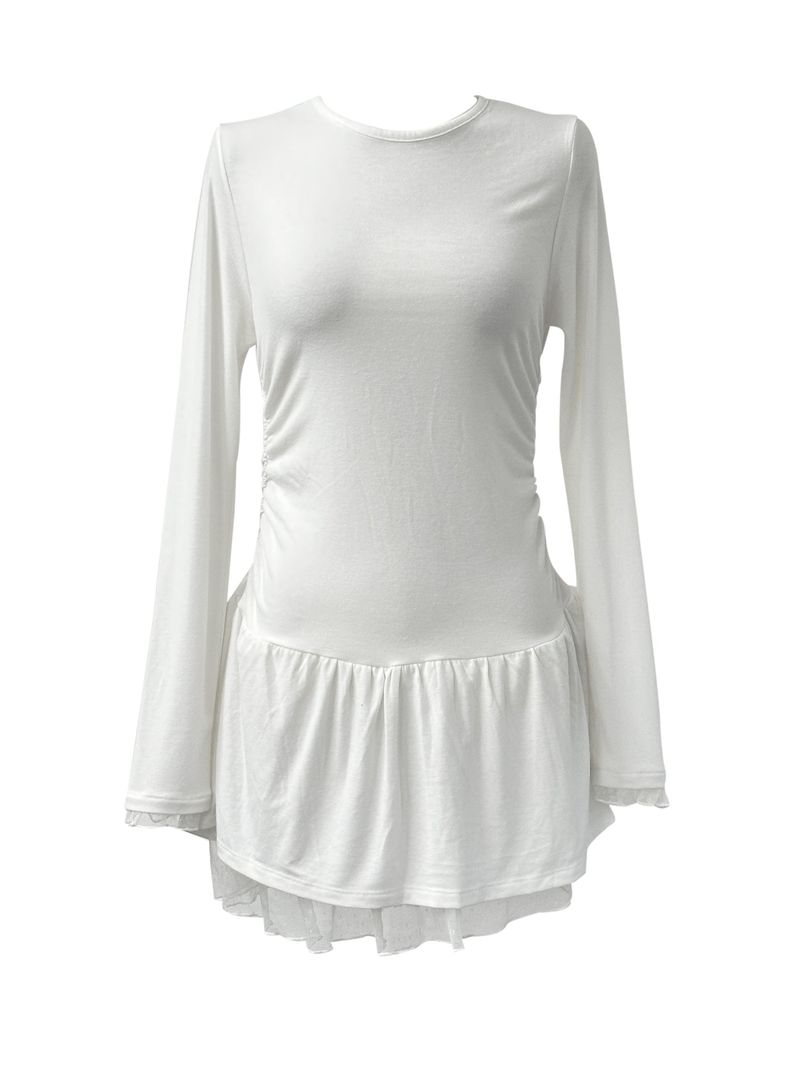 dot layered shirring lace one-piece (2color)