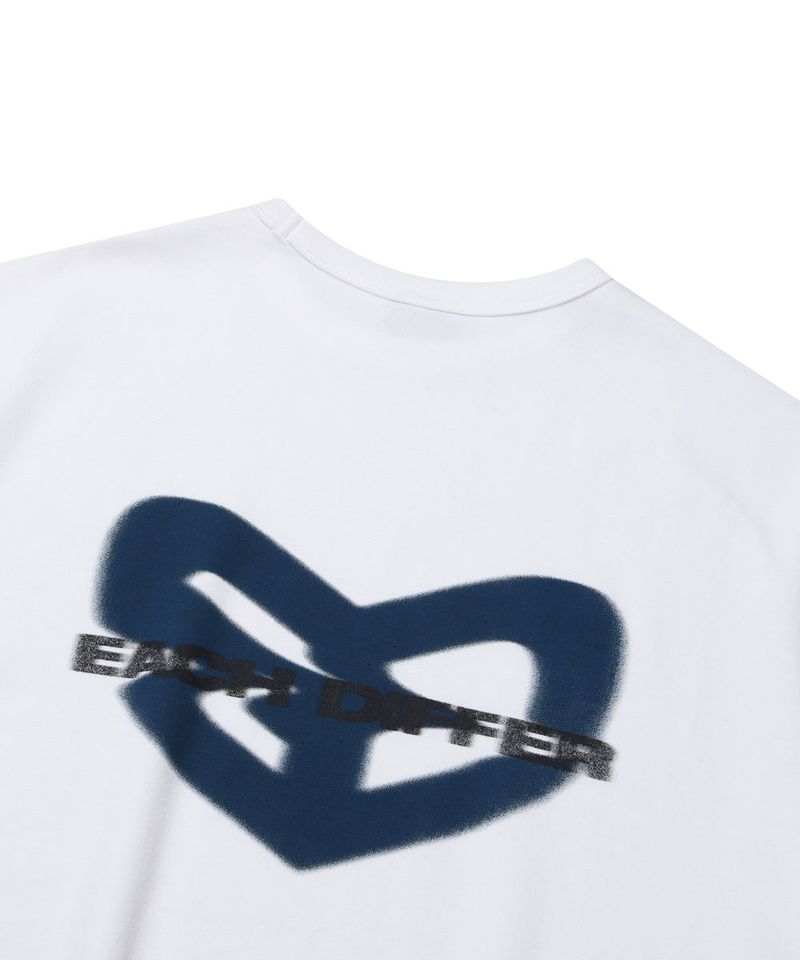BLUR HEART T-SHIRTS_WHITE