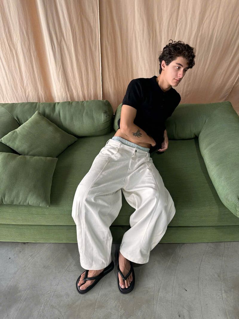 RIPOFFF Khaki Wideleg Pants