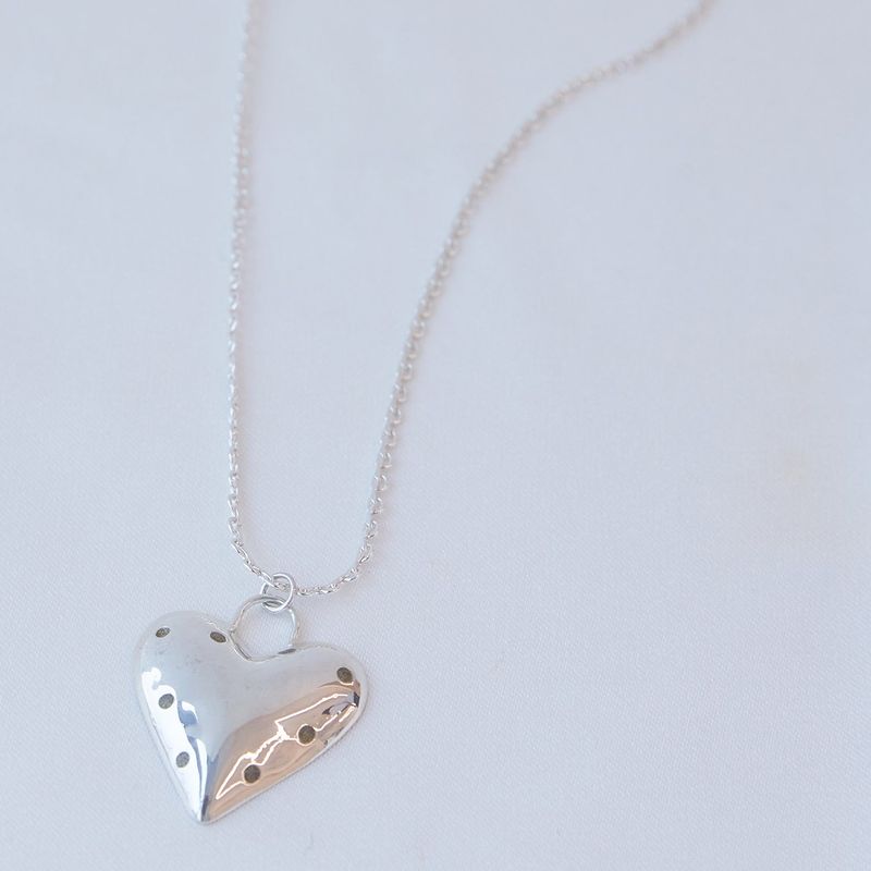 stud pressed heart necklace