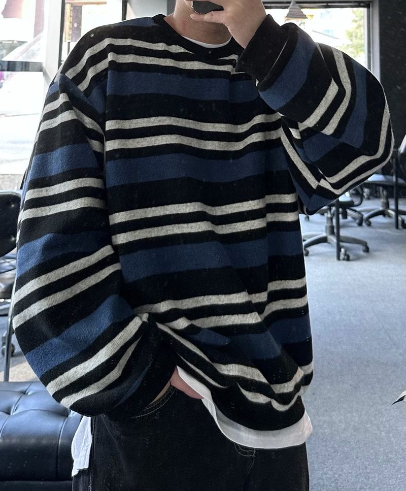 sain peach stripe round mtm
