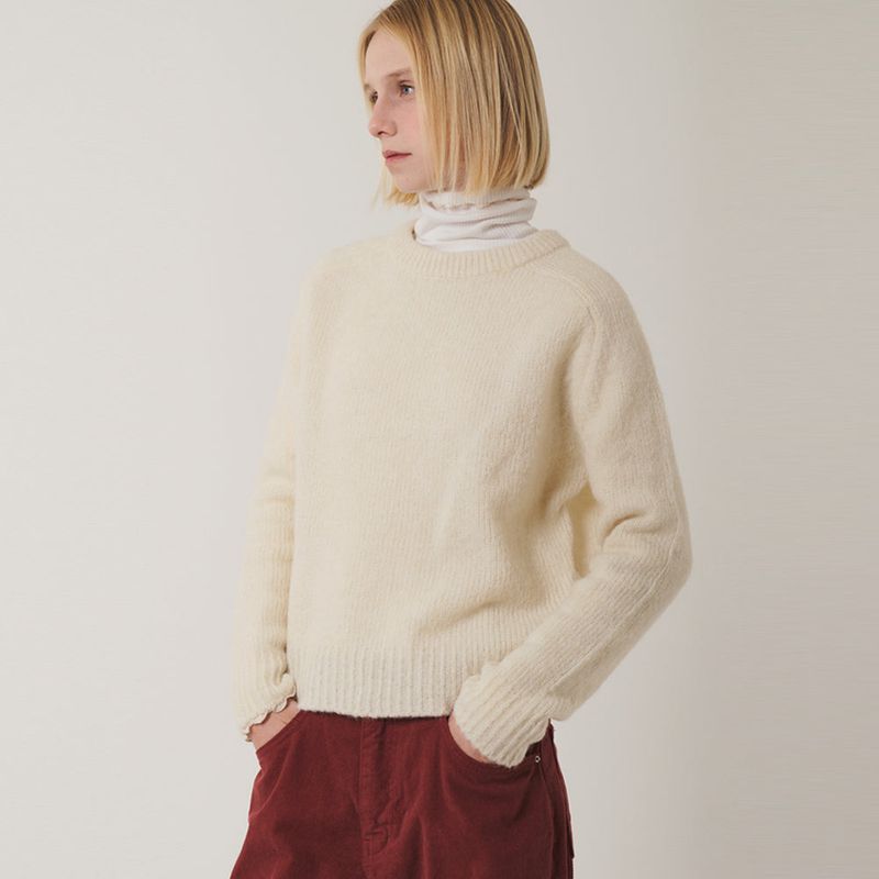 Saddle Sleeve Vintage Sweater_Ivory