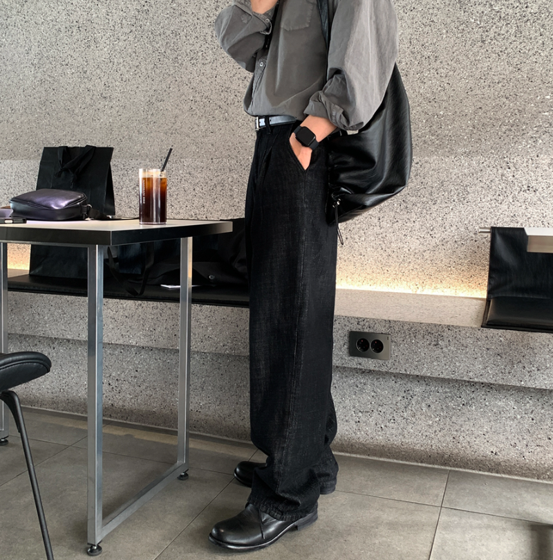 Made Pintuck Raw Paper Wide Denim