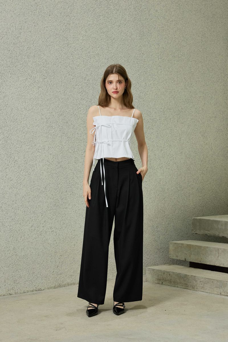 TOMO WIDE SLACKS / BLACK