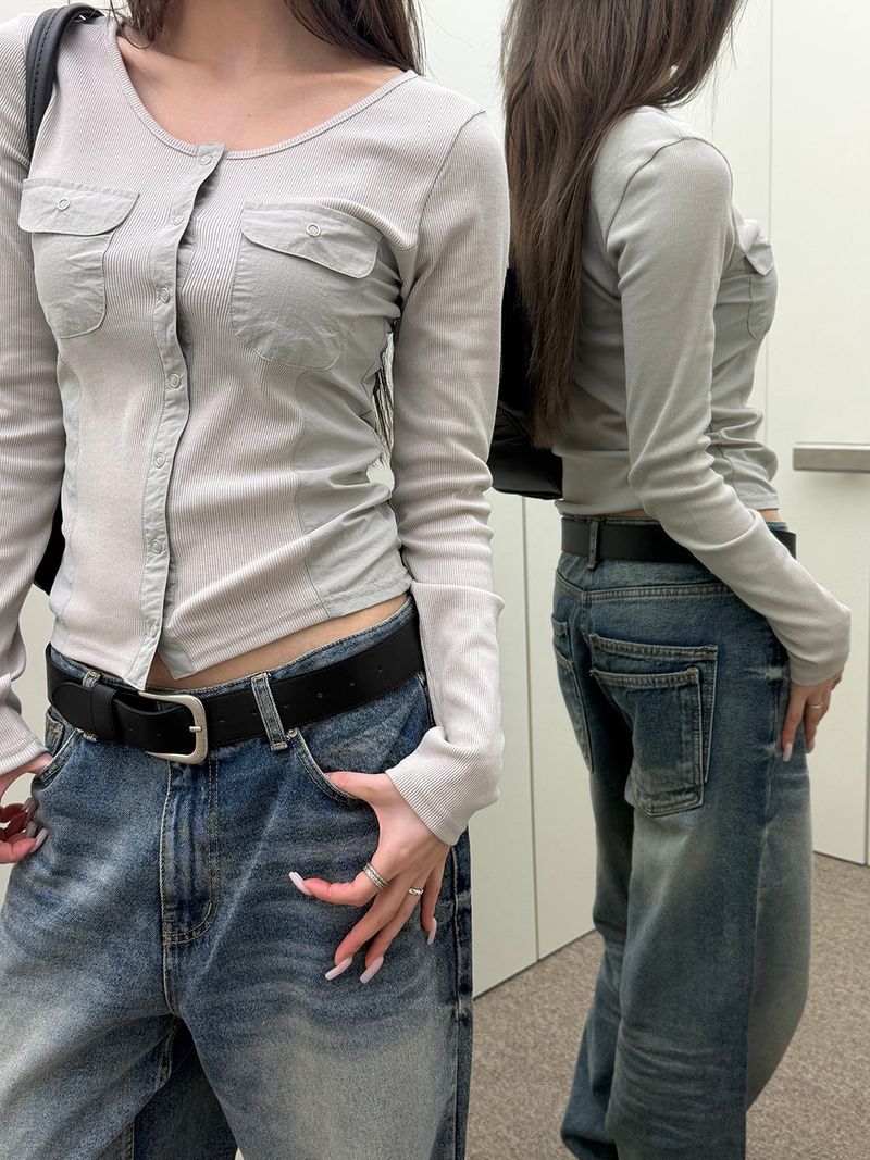 MUZESEOUL（ミューズソウル）の「Slim pocket button cardigan(3color)（Tops）」