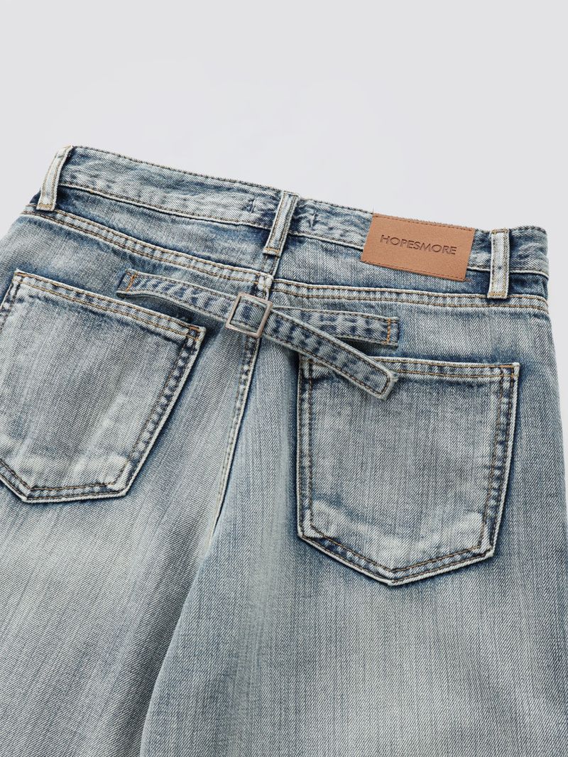 Buckle Denim Pants