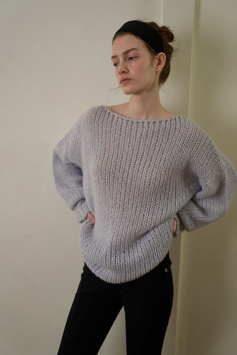 Soft loose knit_skyblue