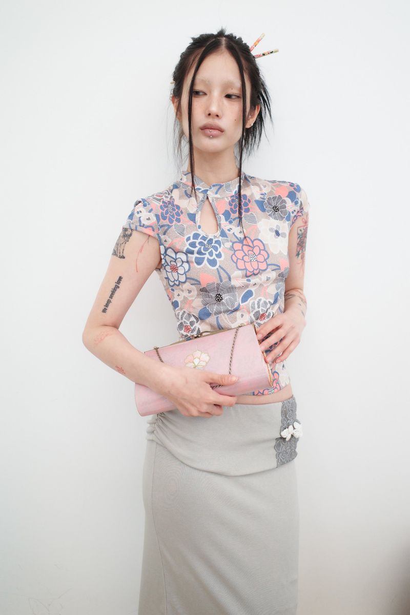[香] Belle Lace Midi Skirt (3-way) (Gray)