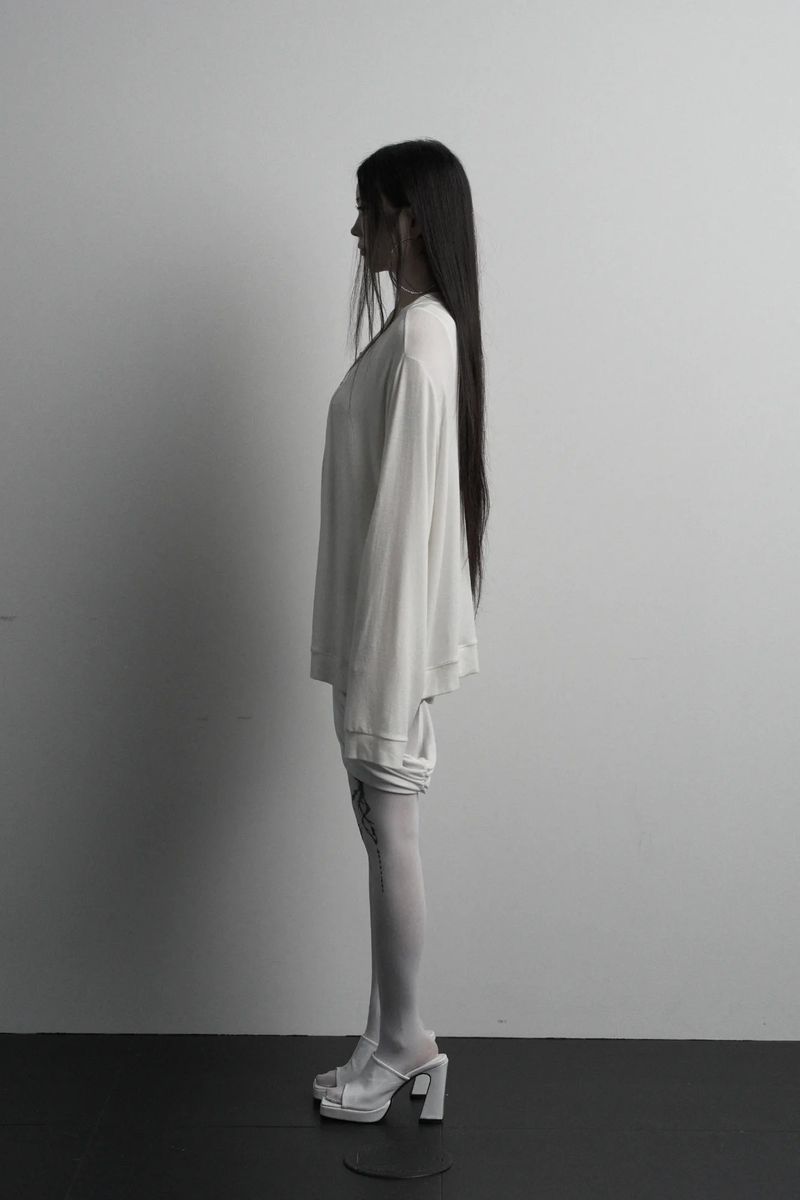 [label] wool rivet overfit open cardigan (ivory)