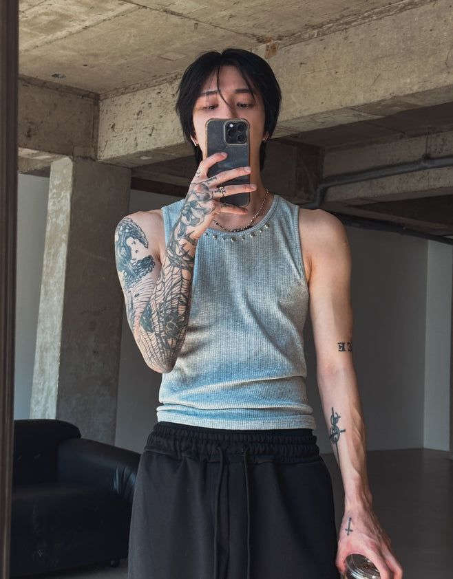 2PLAN（ツープラン）の「Ranger Rivet Ribbed Sleeveless（Tops）」