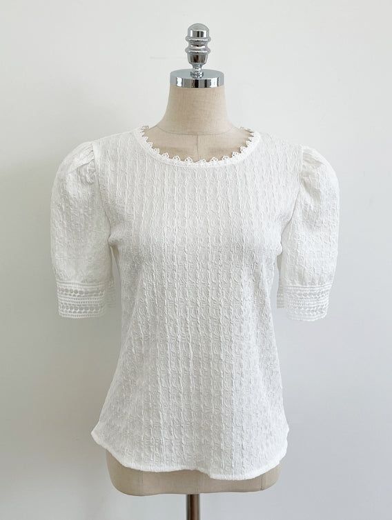 Charlene Jacquard Puff T-Blouse