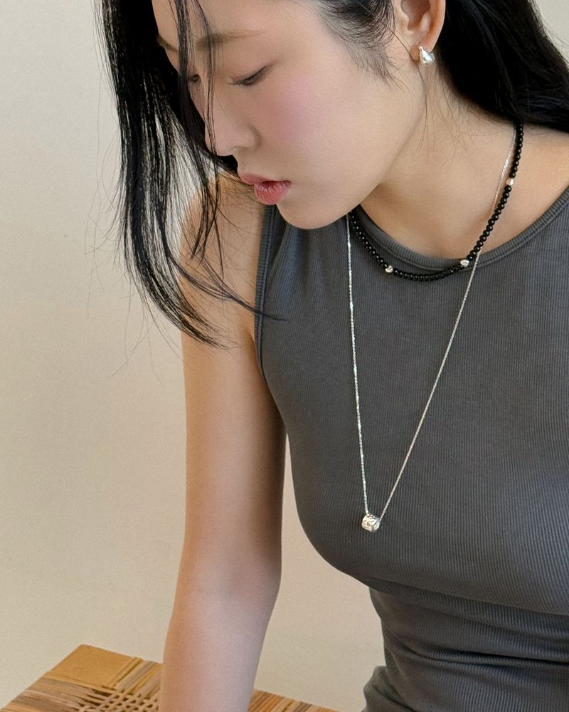 Zen ring necklace (silver)