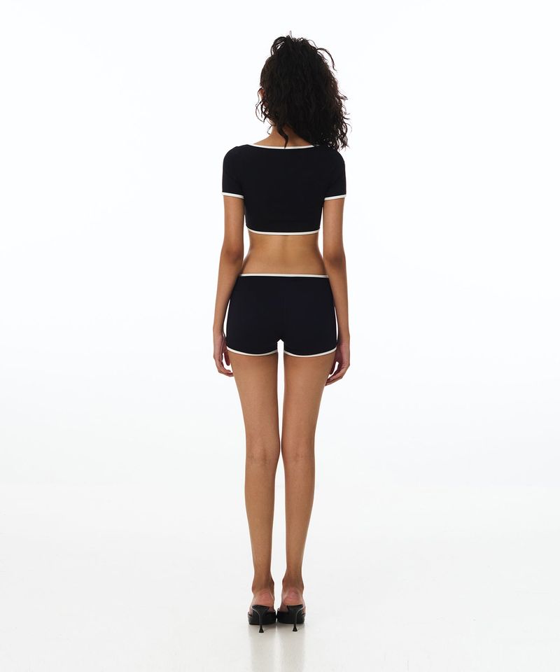 Line Classic Short Bikini Bra BK (Side ribbon)
