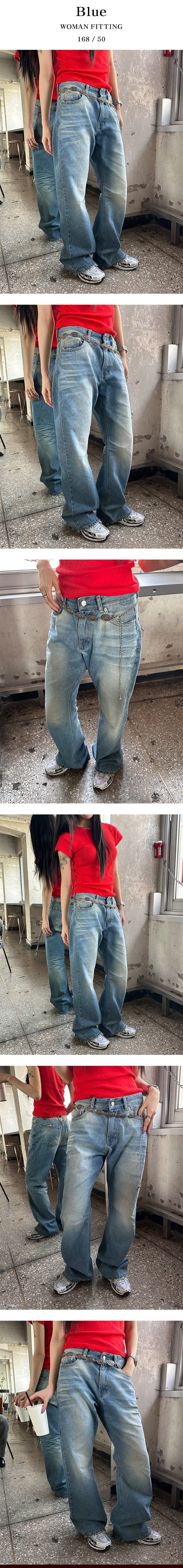 [UNISEX] VINTAGE DAMAGE DENIM PANTS