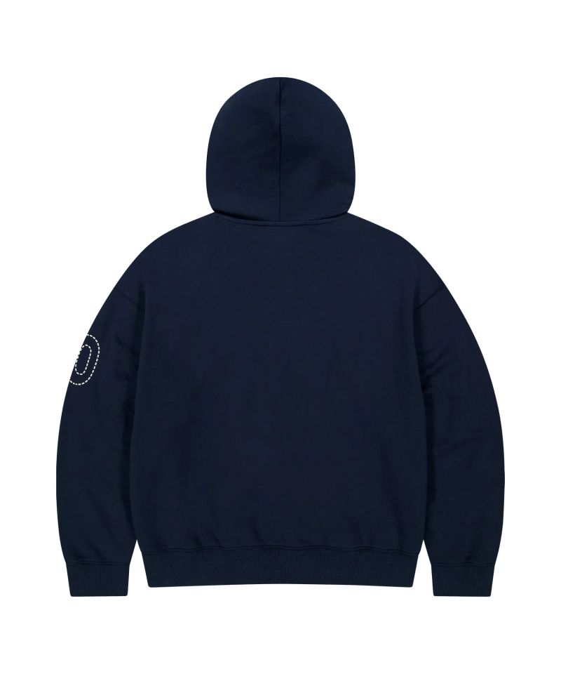 mah LOGO CHECK ZIP-UP HOODIE_NAVY