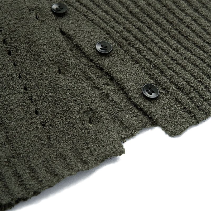 RIBBED OFF-SHOULDER KNIT(CHARCOAL KHAKI)