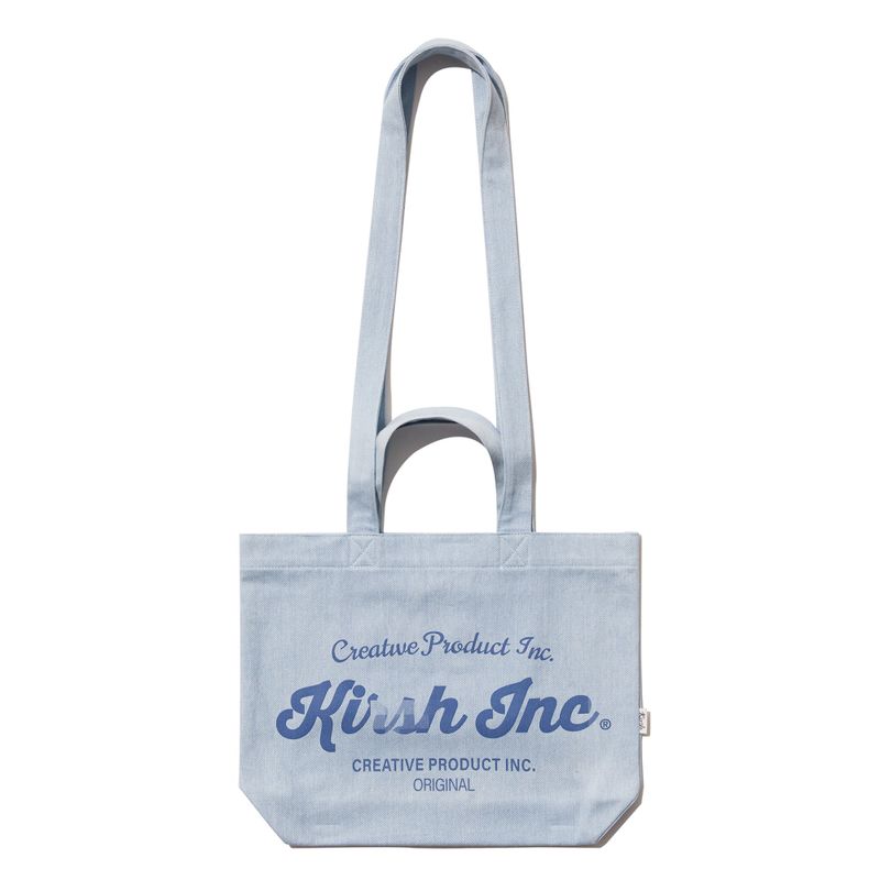 UNI WORDING LOGO DENIM ECO BAG [BLUE]