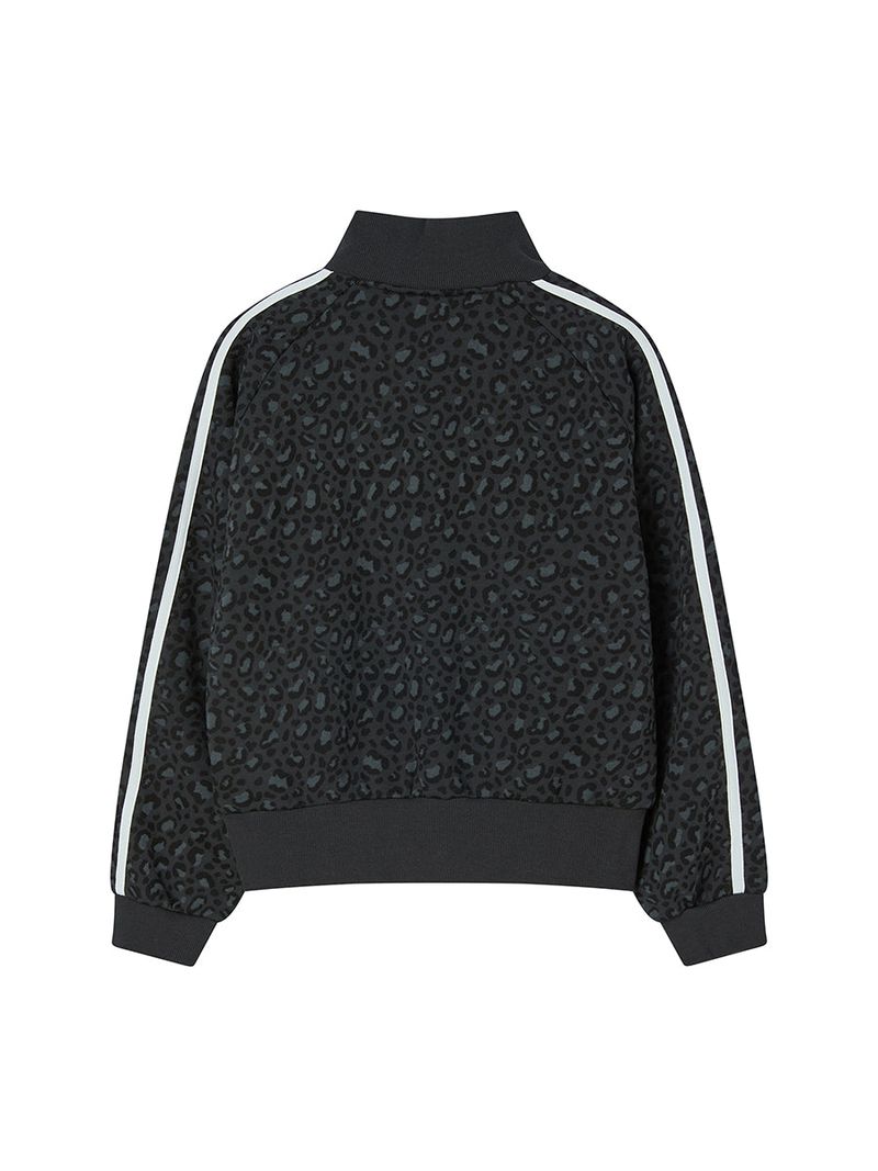 LEOPARD ZIP UP BLACK