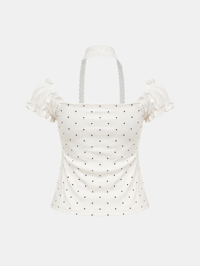 Elin Dot Frill Corset Blouse