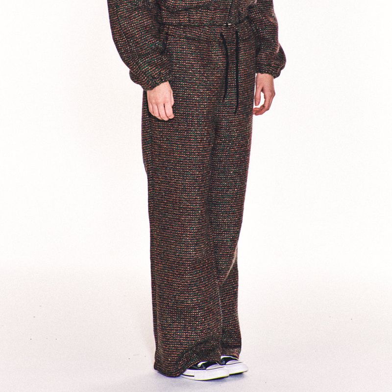 AVRIL TWEED WIDE LONG PANTS (GREEN)