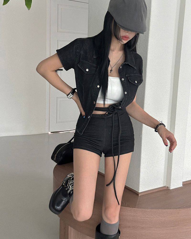 Delight-J（ディライトジェイ）の「3 color and denim short-sleeved shirt（Tops）」