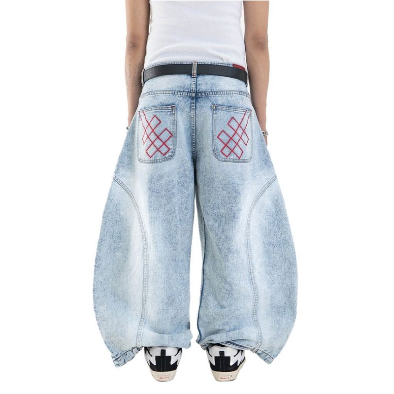 A1 Wide Barrel - Grain Dual Ice Blue - Celana Jeans