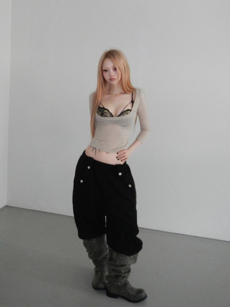 cats lace bra top(2 color)
