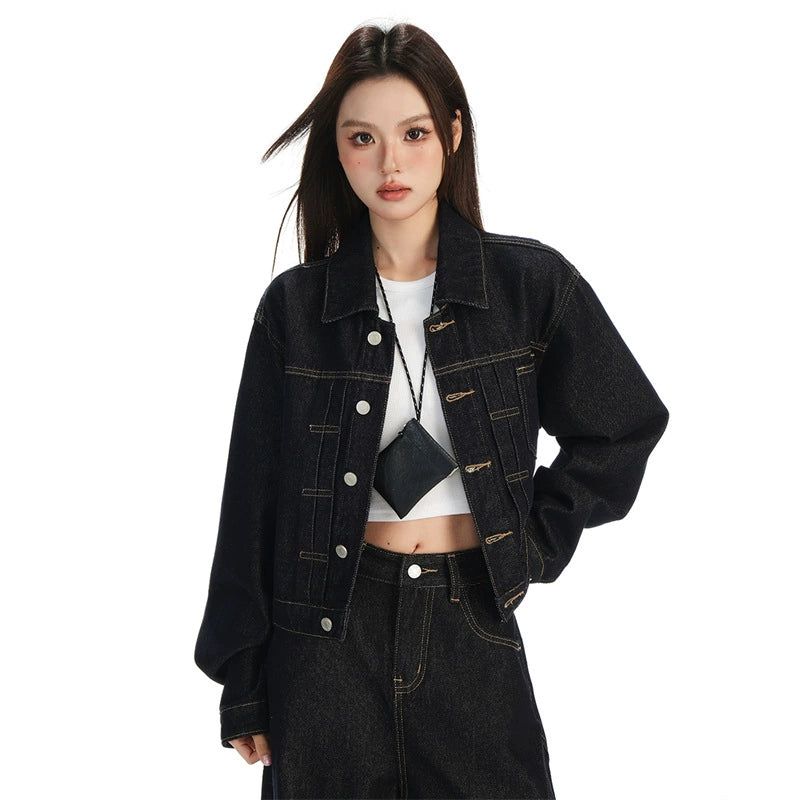 Retro Tie-back Denim Jacket