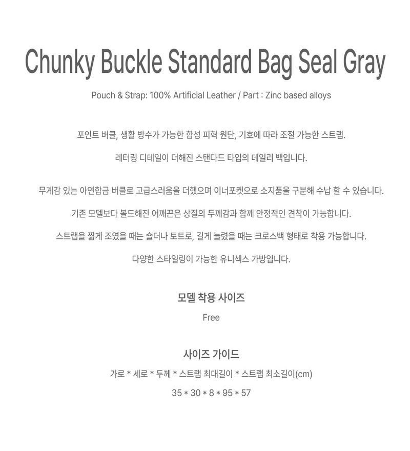Chunky Buckle Standard Bag gray