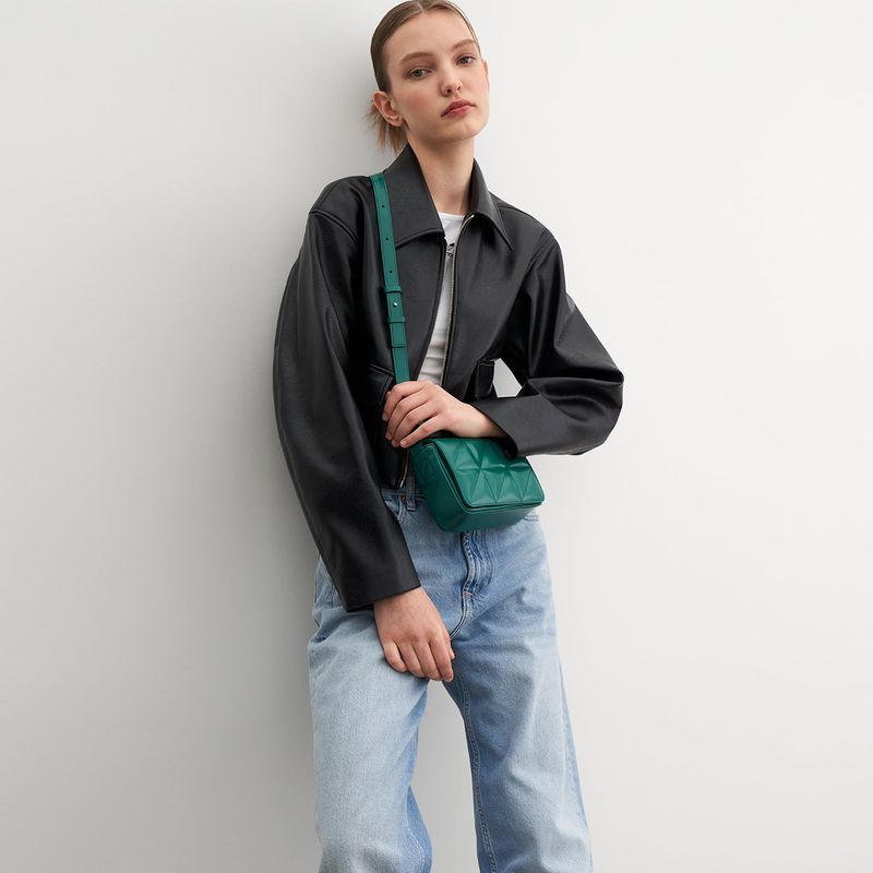 MUNIER（ミュニエ）の「QUILTED FLAP BAG MINI_BLUE GREEN（Bags）」