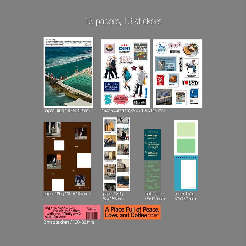 oab sydney pack / scrap sticker set