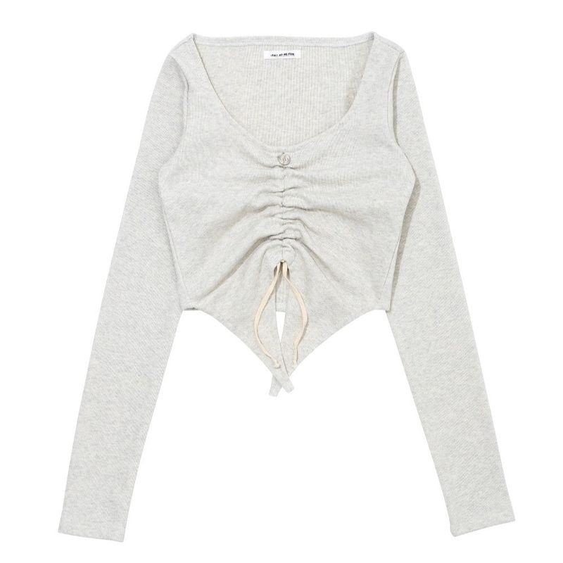 Don't Ask My Plan (DAMP)（ドントアスクマイプラン）の「LILY SHIRRING STRING TOP_OATMEL（Tops）」