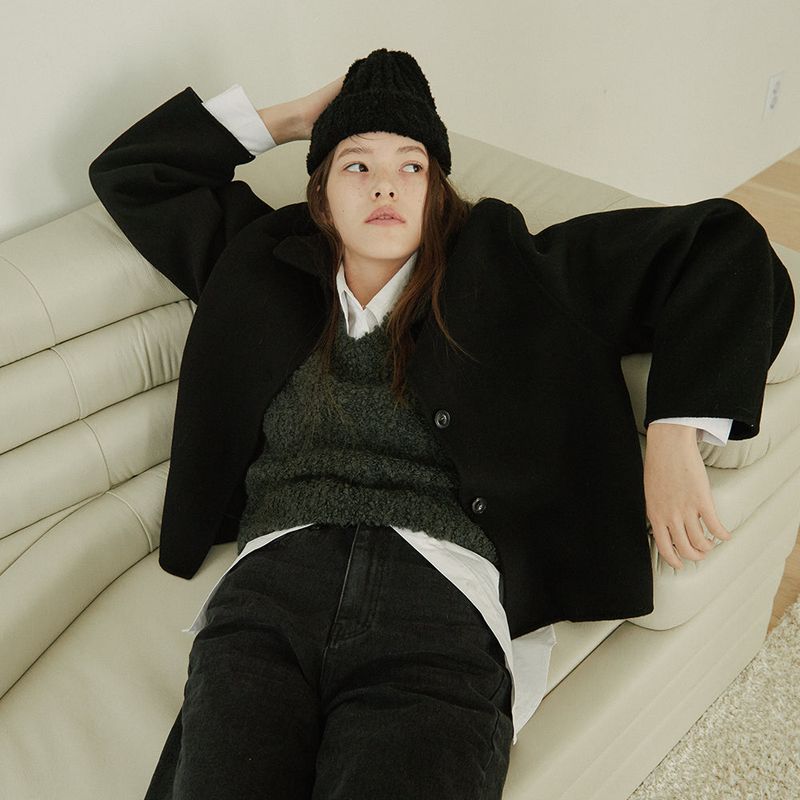 TMO BY 13MONTH(ティーエムオーバイサーティーンマンス)の「RIBBED KNIT BEANIE (BLACK)(Hats)」