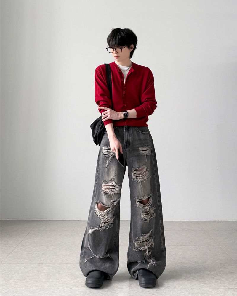 Jessie Damaged Crop Cardigan