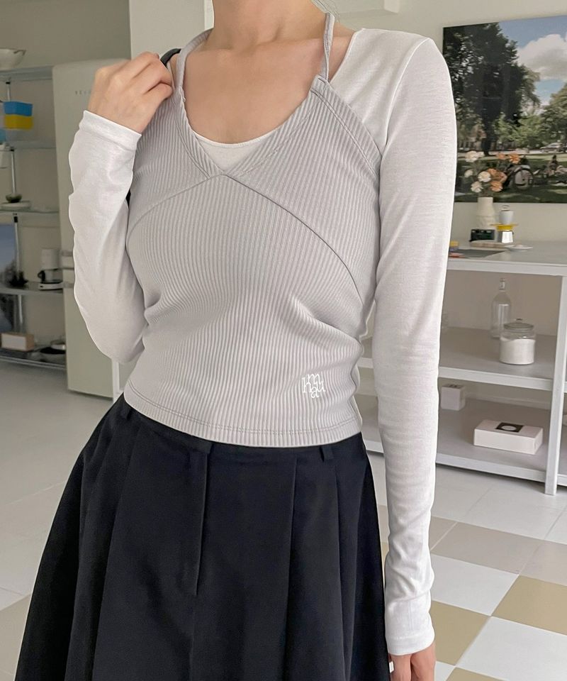 LOGO LAYERED T-SHIRT SET [3color]