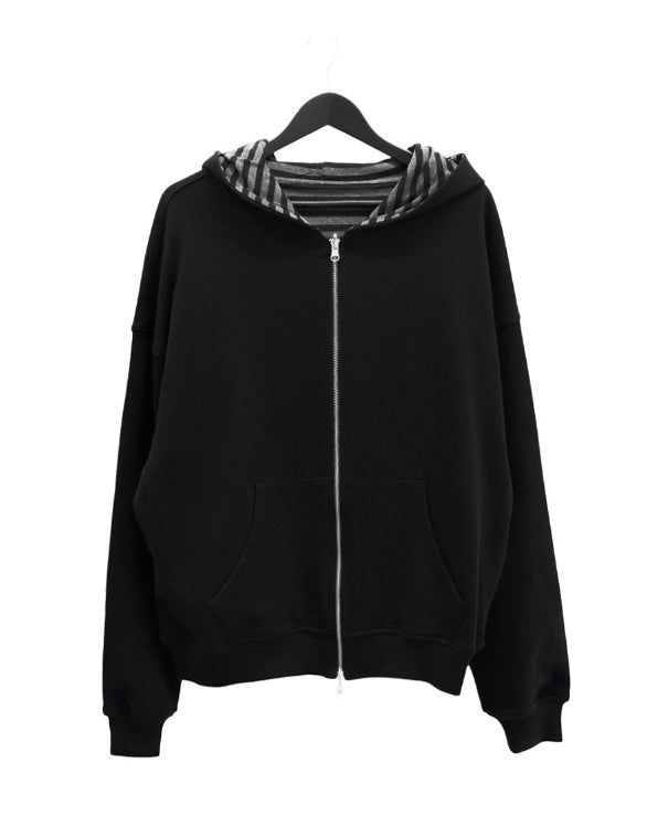 Robe Reversible Striped Hooded Zip-Up