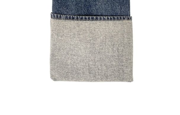 Quart Brushed Deep Blue Denim Washing Wide Pants