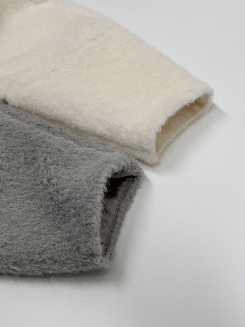 [wool 30%] Hairy Single Overfit Half Coat