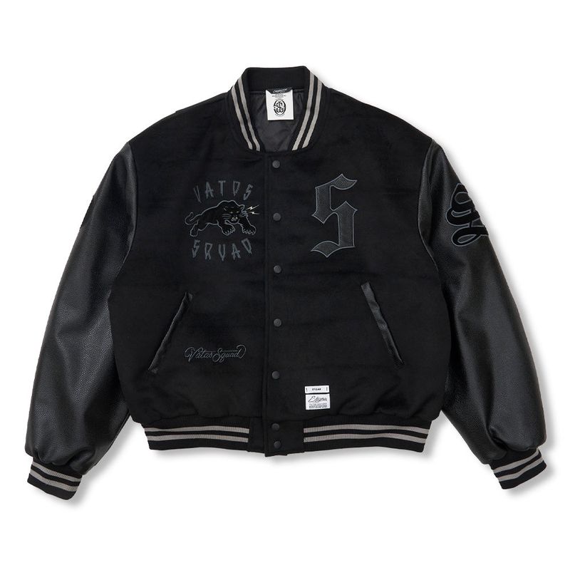 Classic Oversized Varsity Jacket Black / Navy