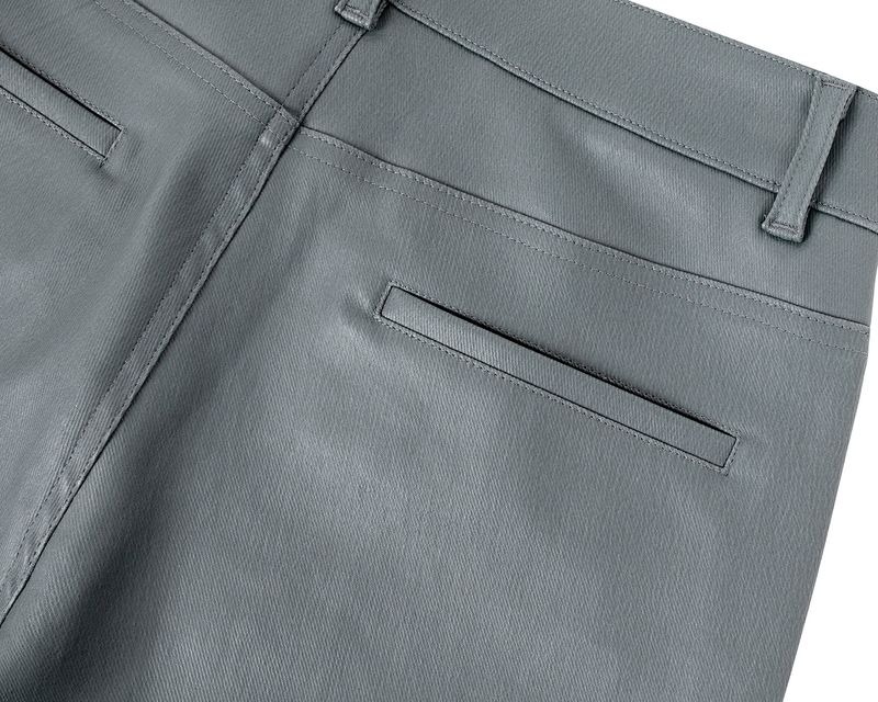 Coated Back Slit Jeans _ Grey
