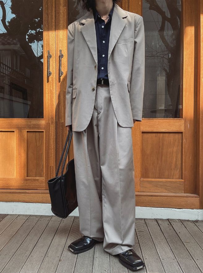 Woobin Two Tuck Wide Slacks