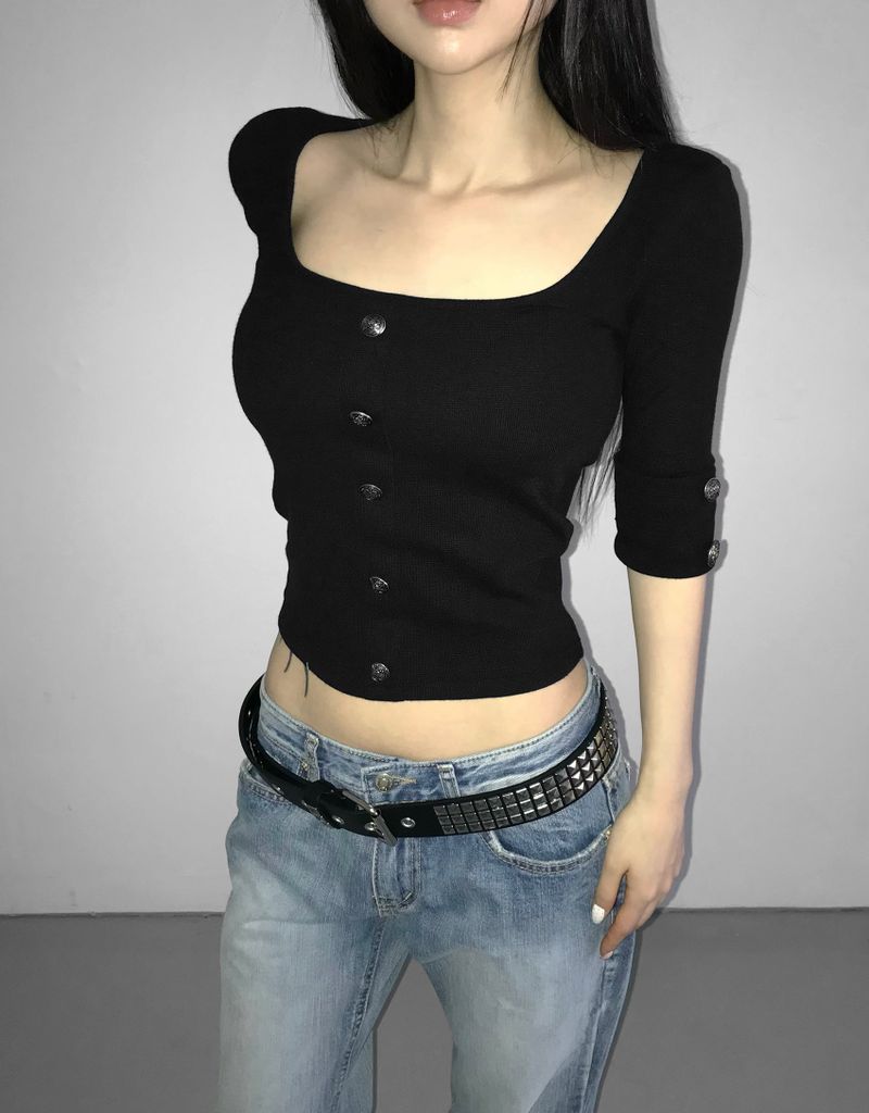 THEAIRTOWN（ザエアータウン）の「kayden t-q black shirts （Tops）」