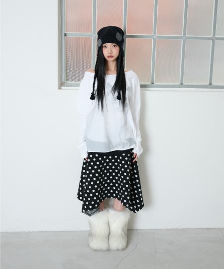 DOT SYMBOL UNBALANCED SKIRT