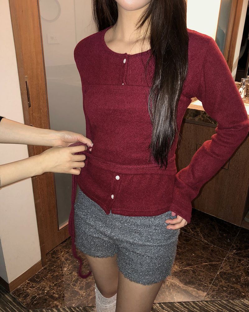 Deho Fleece Slim Top Cardigan