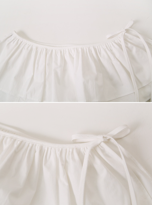 Wrap Frill Layered Mini Skirt (2color)