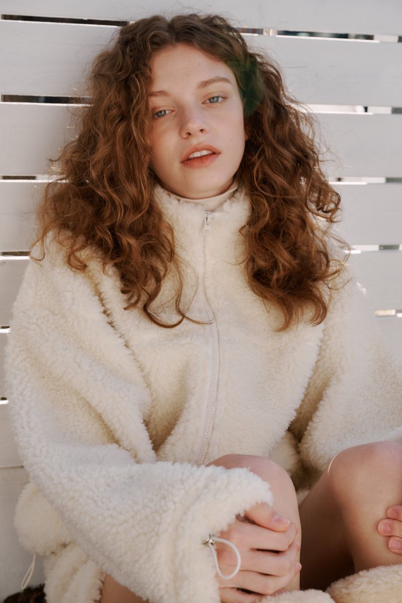 Boucle zip-up (Ivory)