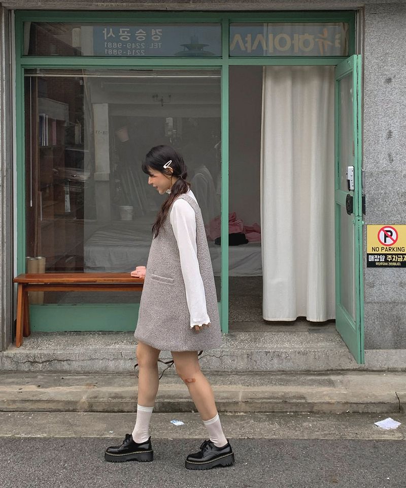Winter Bouclé Bustier Mini Dress