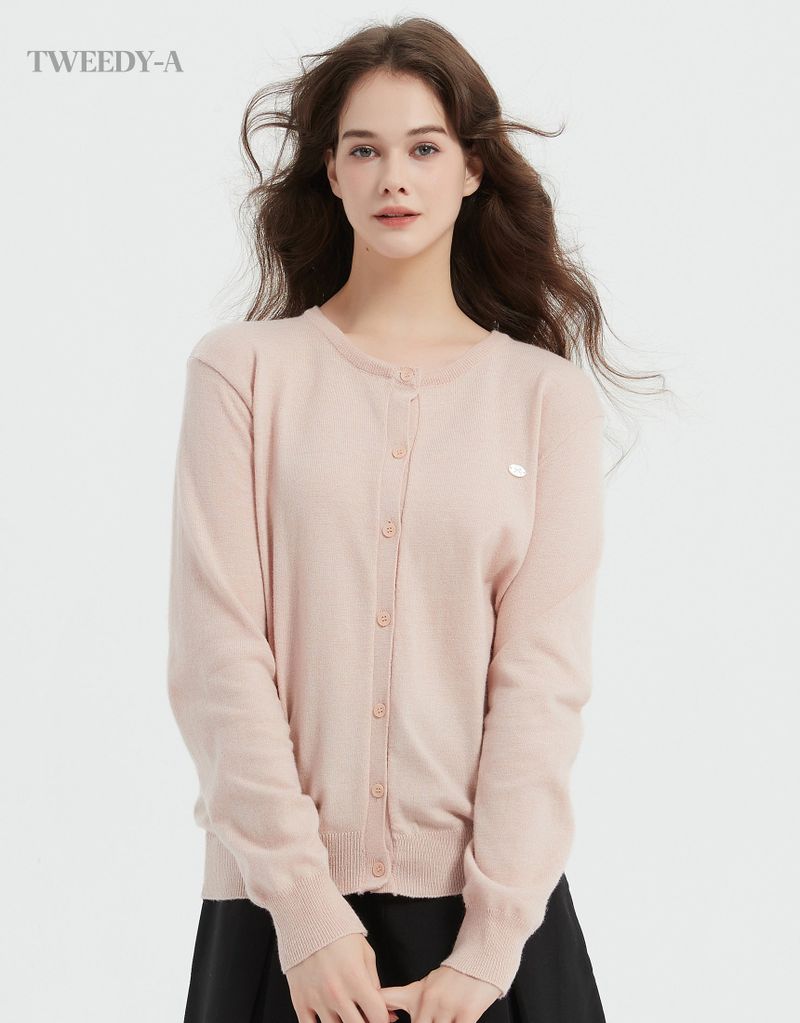 Basic Cashmere Mixed Round Cardigan 6 Colors